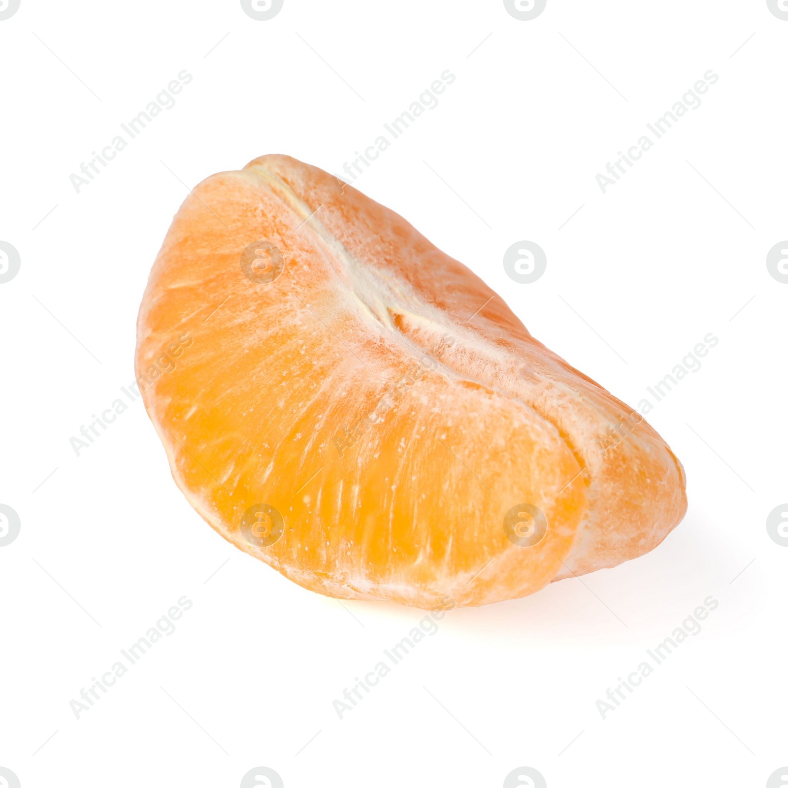 Photo of Pieces of fresh ripe tangerine isolated on white