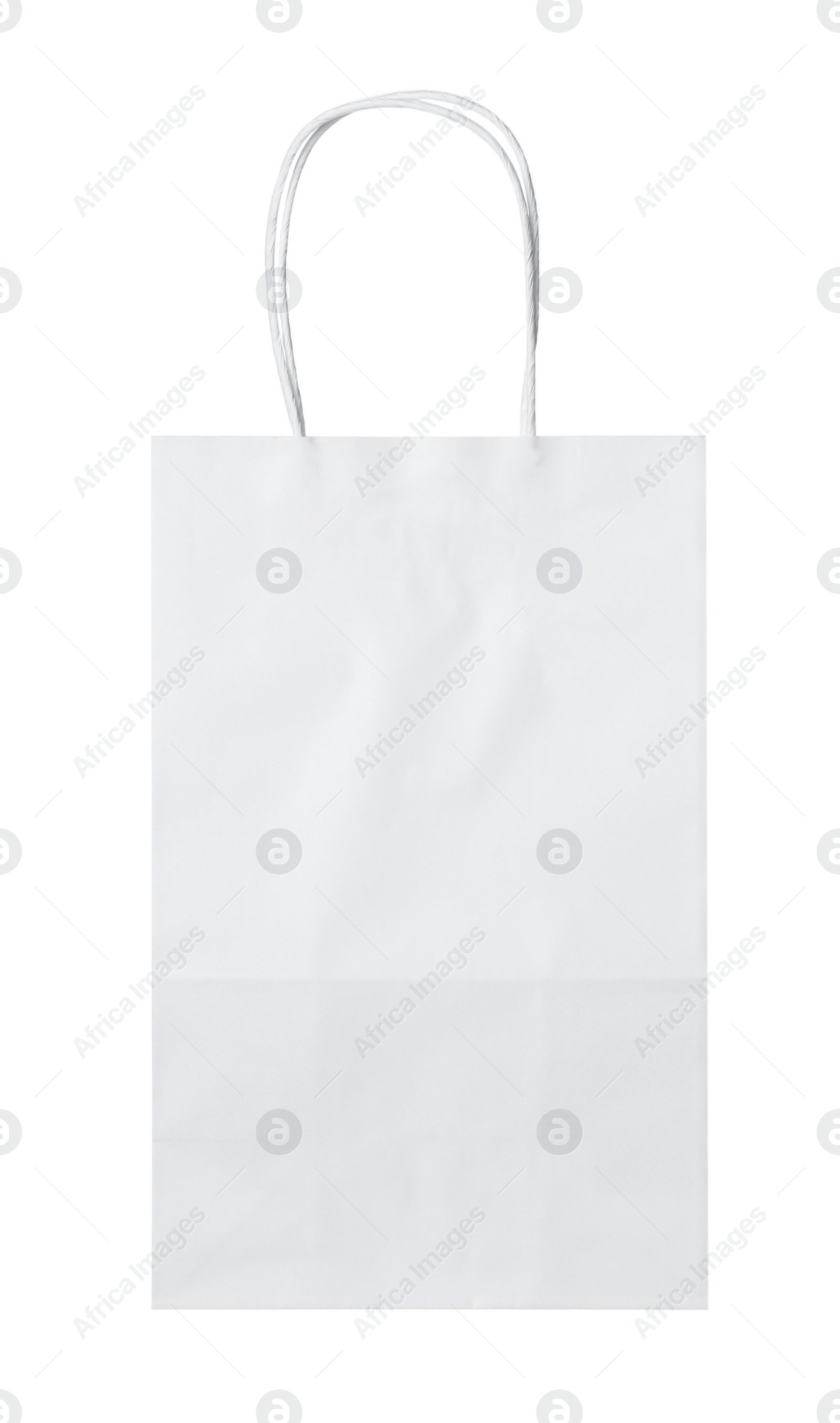 Photo of Empty shopping paper bag isolated on white