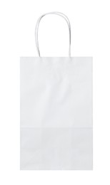 Empty shopping paper bag isolated on white