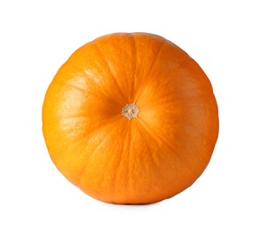 Photo of One fresh orange pumpkin isolated on white