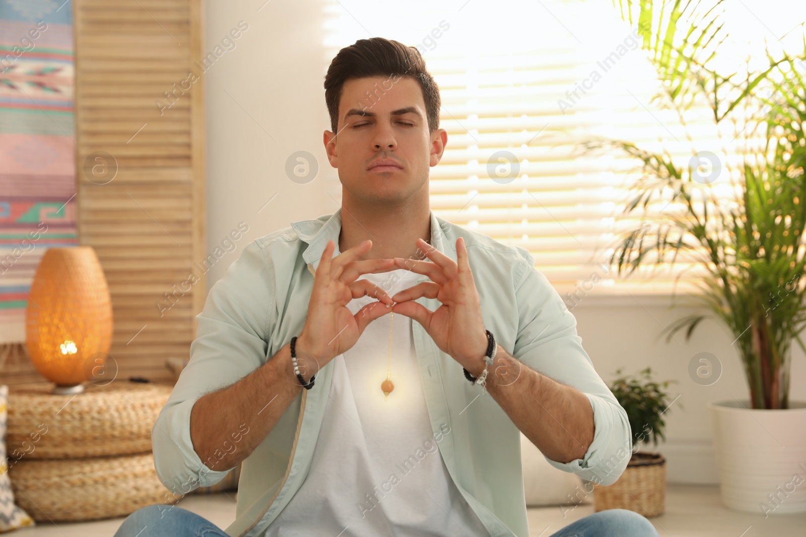 Photo of Man during self-healing session in therapy room