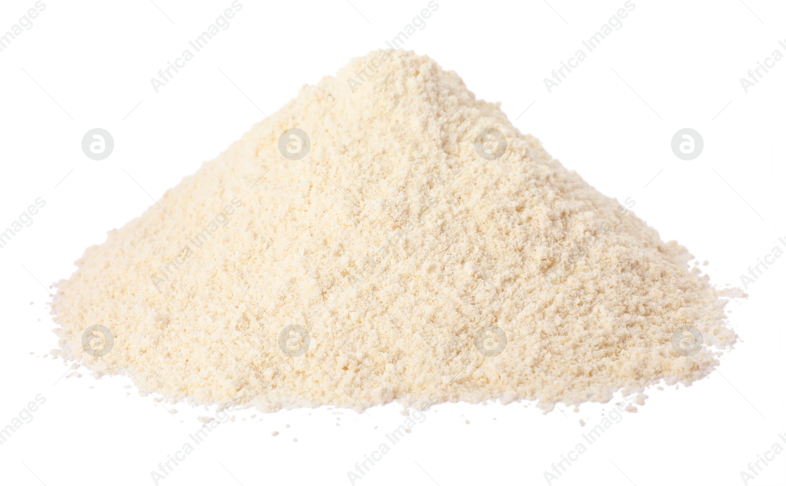 Photo of Pile of quinoa flour isolated on white