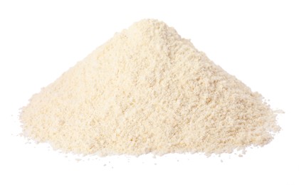 Photo of Pile of quinoa flour isolated on white