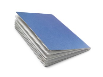 Photo of Blank blue passport isolated on white. Identification document