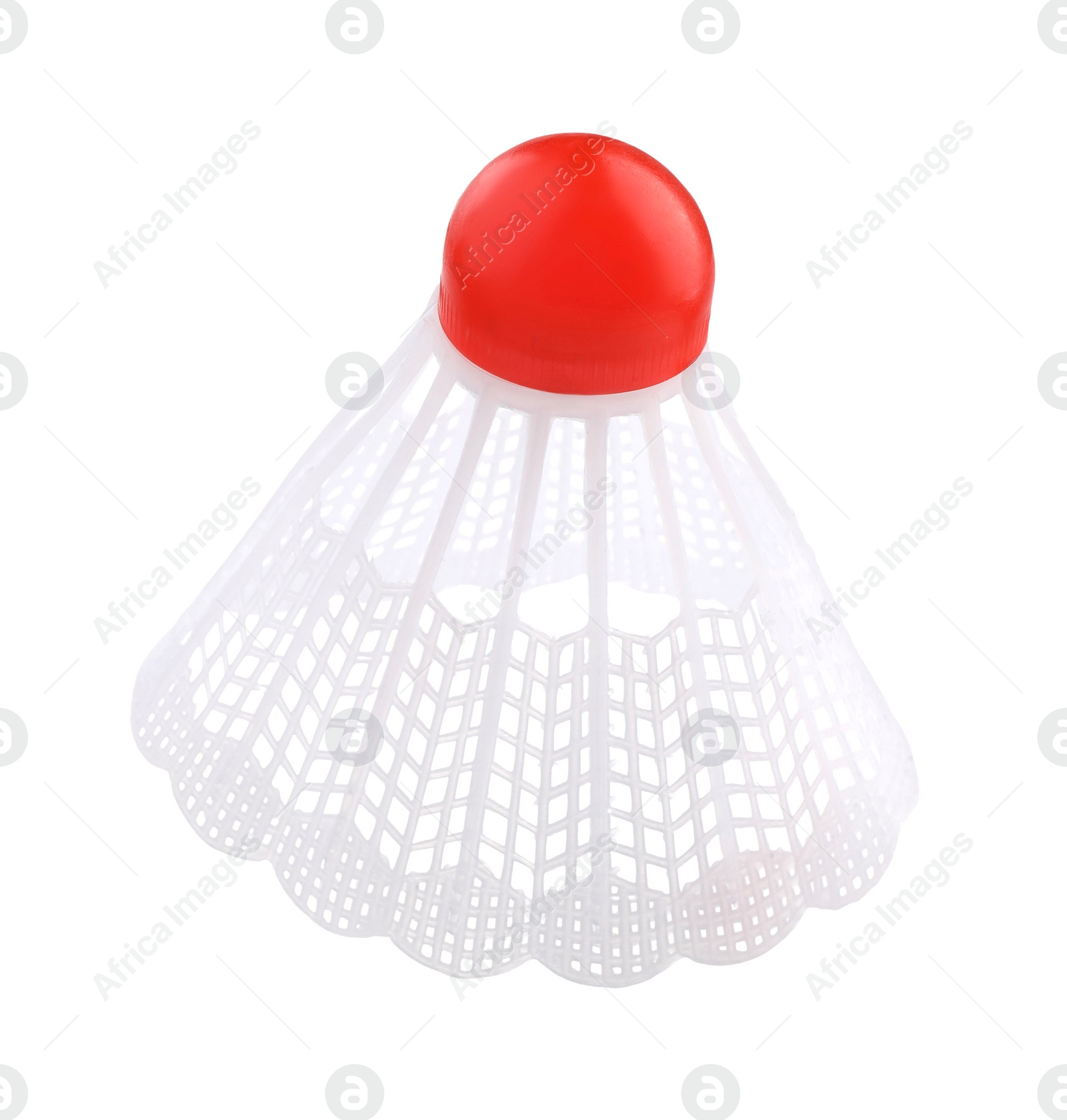 Photo of One badminton shuttlecock isolated on white, Sports equipment