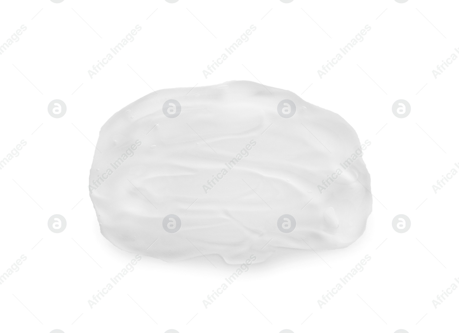 Photo of Sample of transparent gel isolated on white, top view