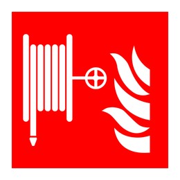 International Maritime Organization (IMO) sign, illustration. Fire hose