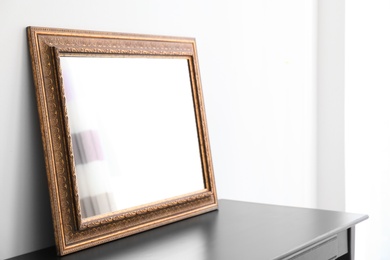 Photo of Empty dressing table with mirror in makeup room