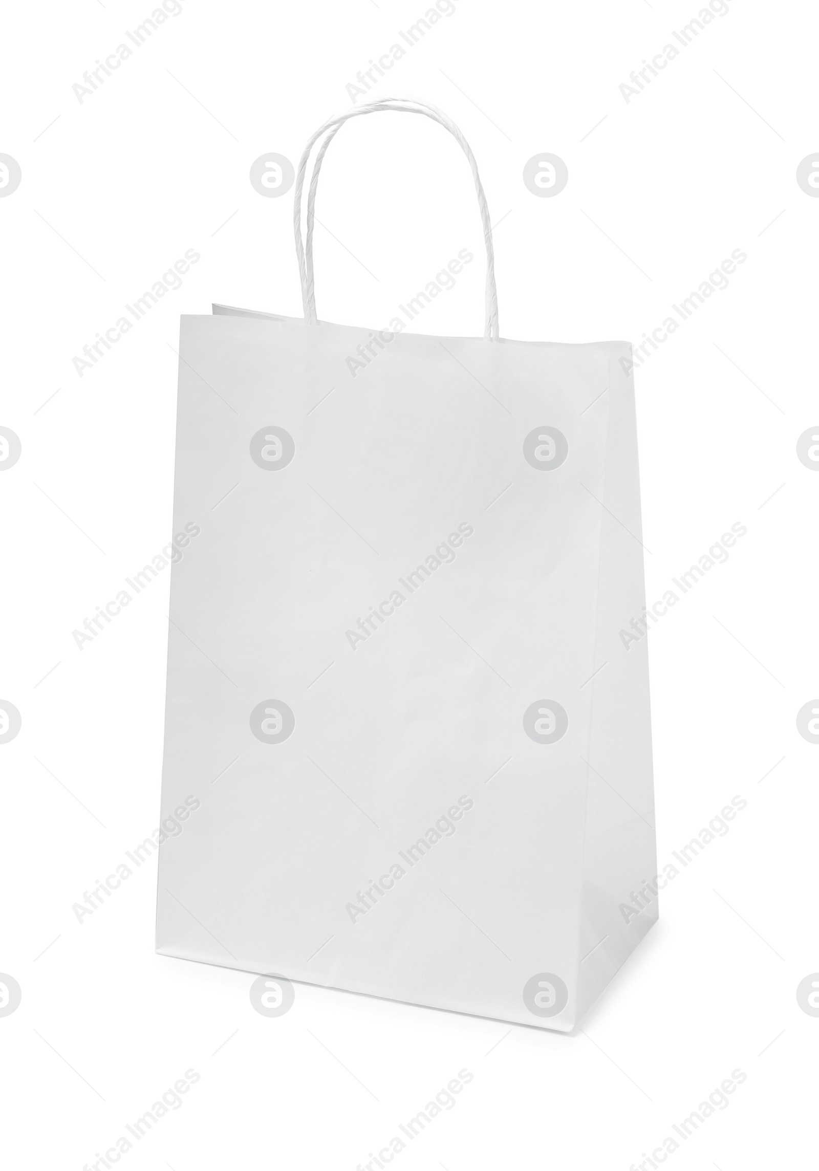 Photo of Empty shopping paper bag isolated on white