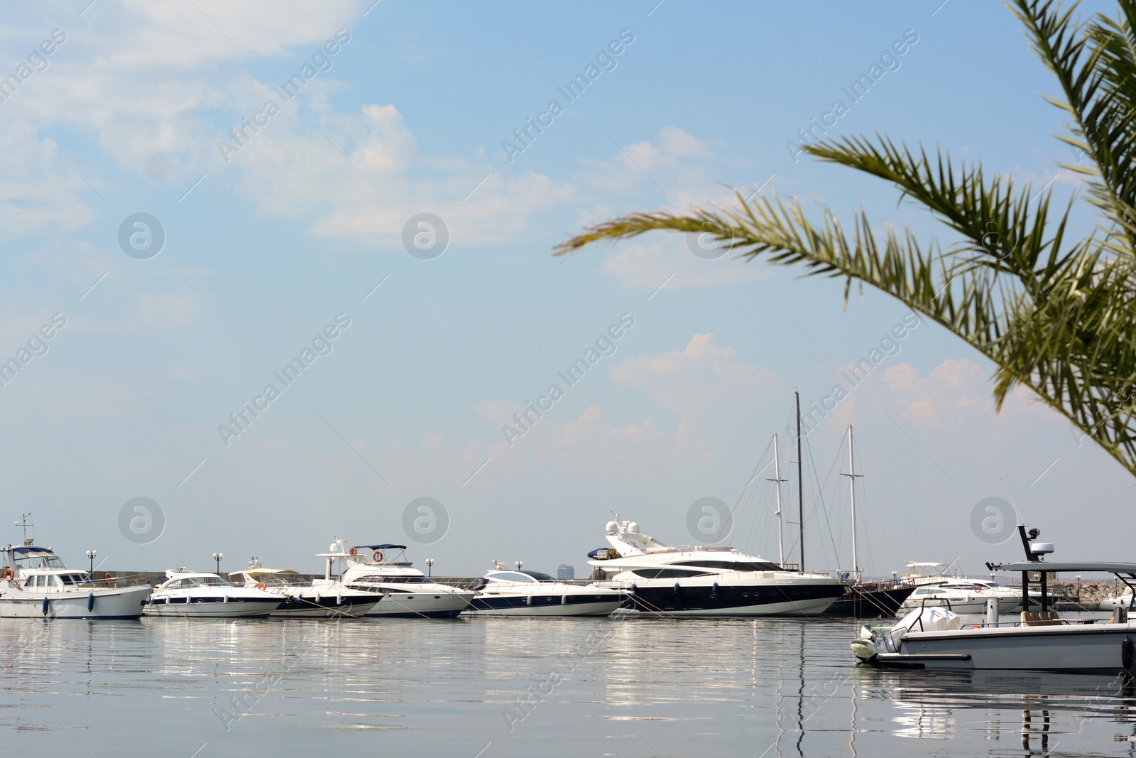 Photo of Beautiful view of city pier with moored boats on sunny day