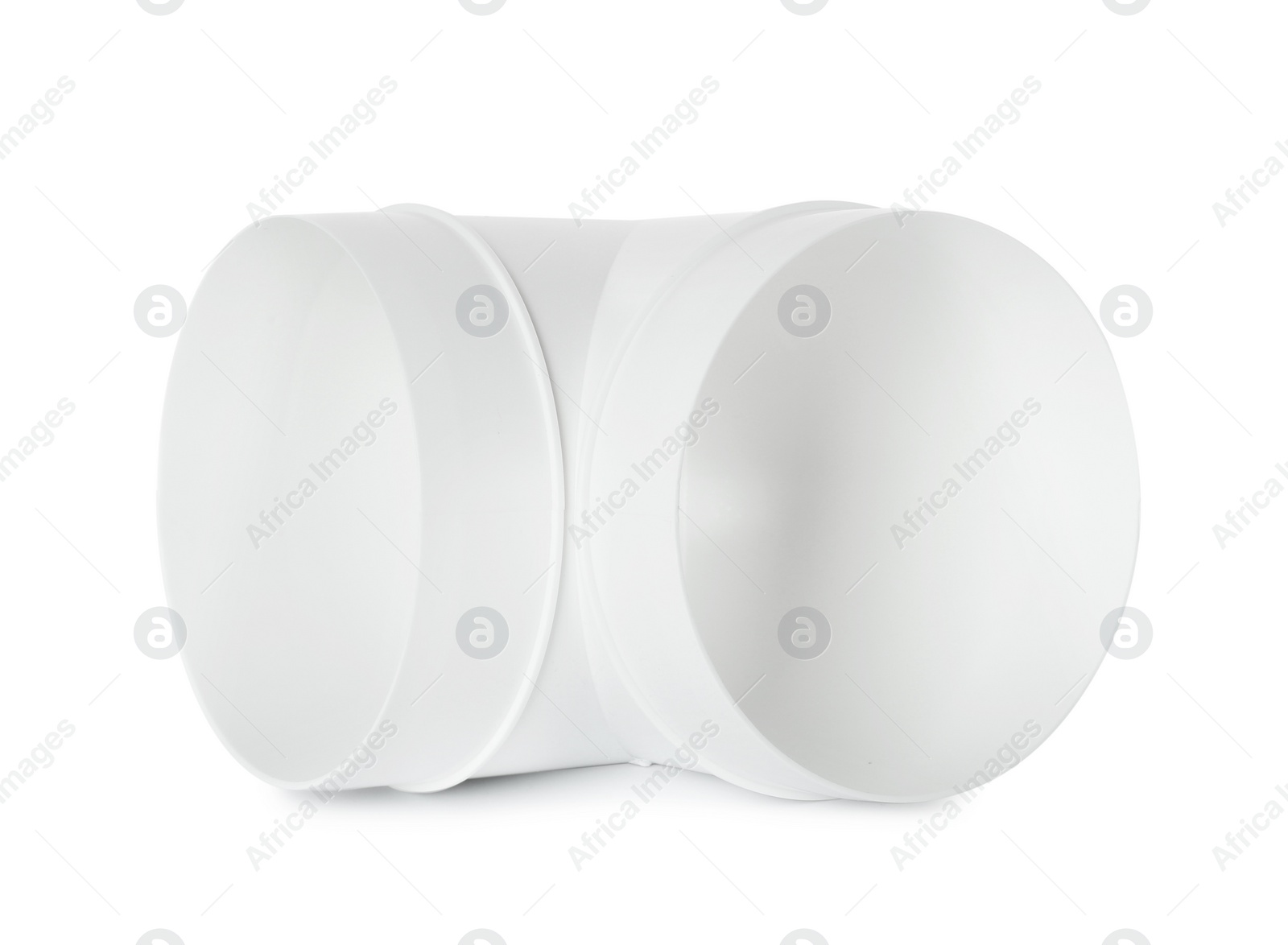 Photo of Ducting pipe elbow for home ventilation system isolated on white