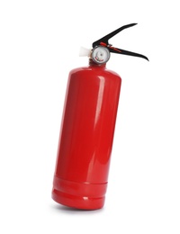 Fire extinguisher on white background. Safety equipment