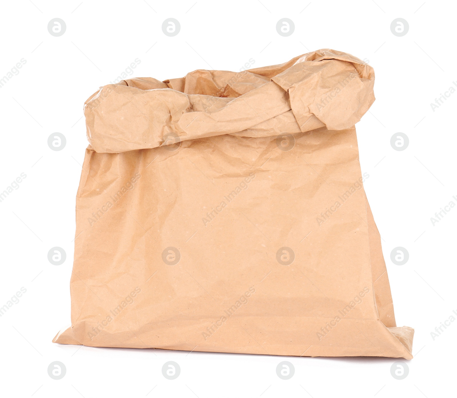 Photo of Paper bag isolated on white. Mockup for design