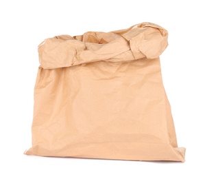 Paper bag isolated on white. Mockup for design