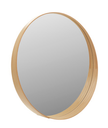 Photo of Beautiful modern mirror isolated on white. home decor