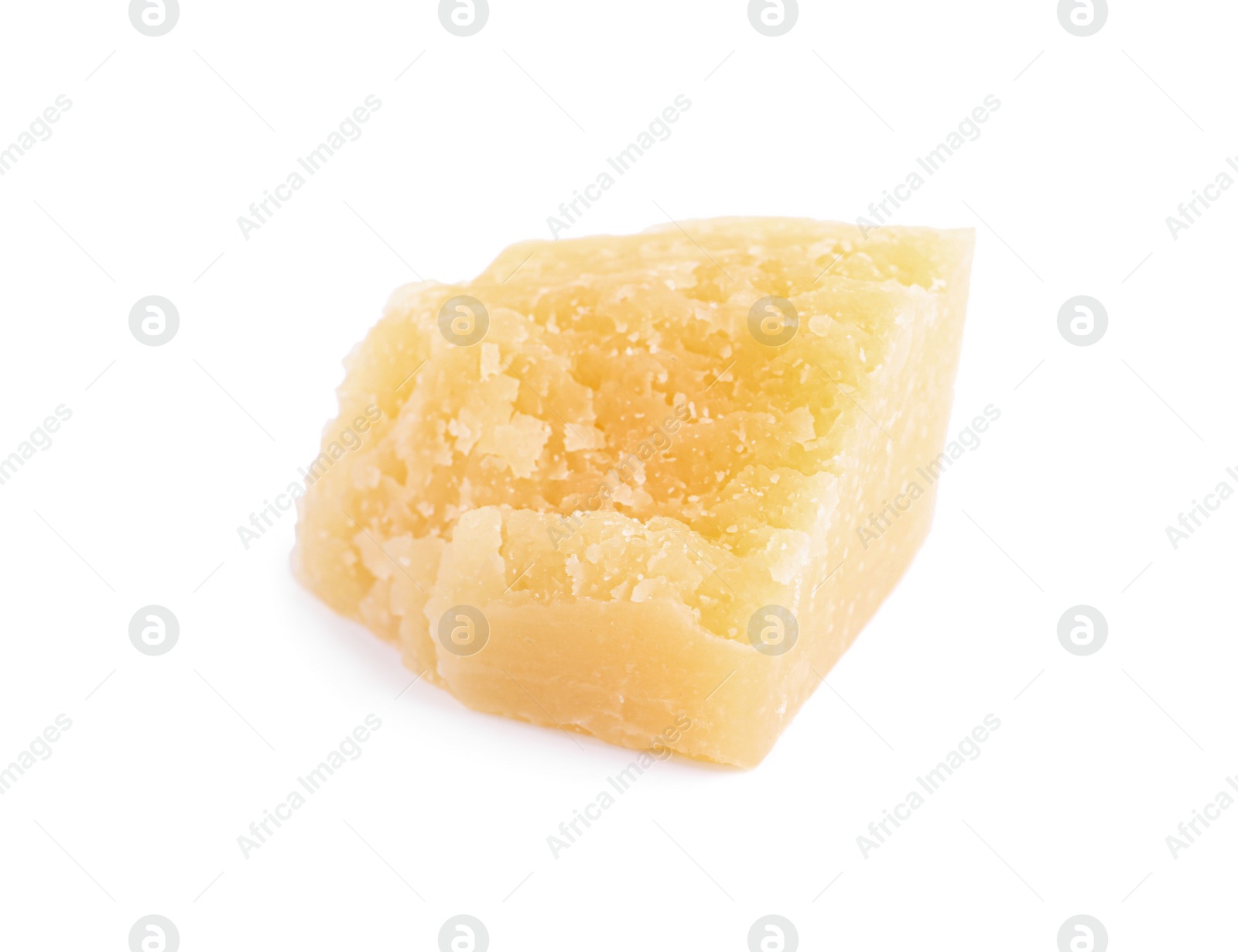 Photo of Piece of delicious parmesan cheese isolated on white