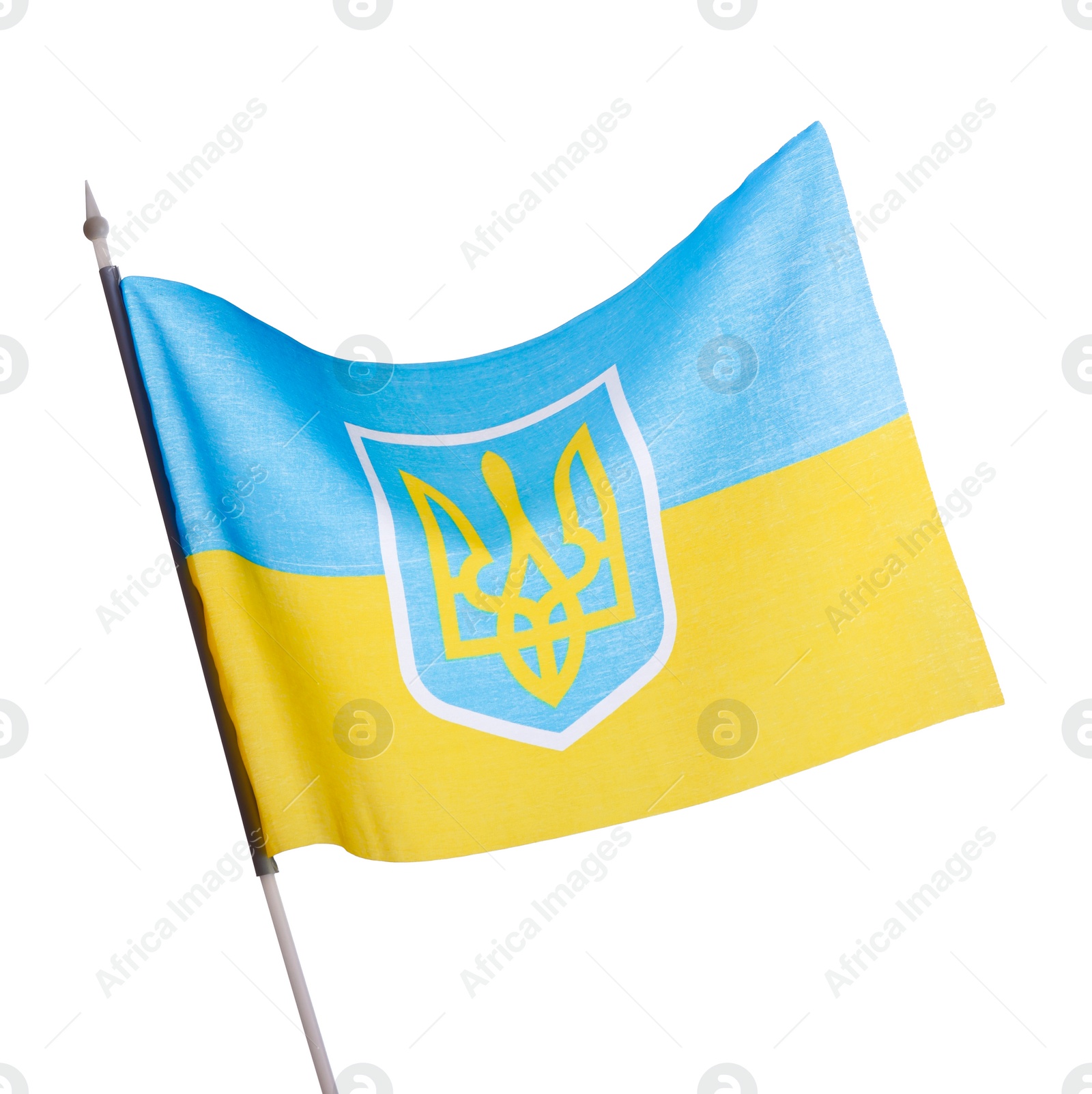 Photo of National flag of Ukraine isolated on white