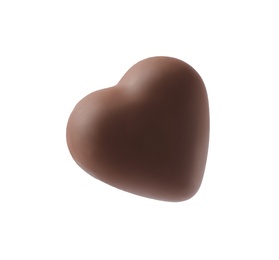 Beautiful heart shaped chocolate candy isolated on white