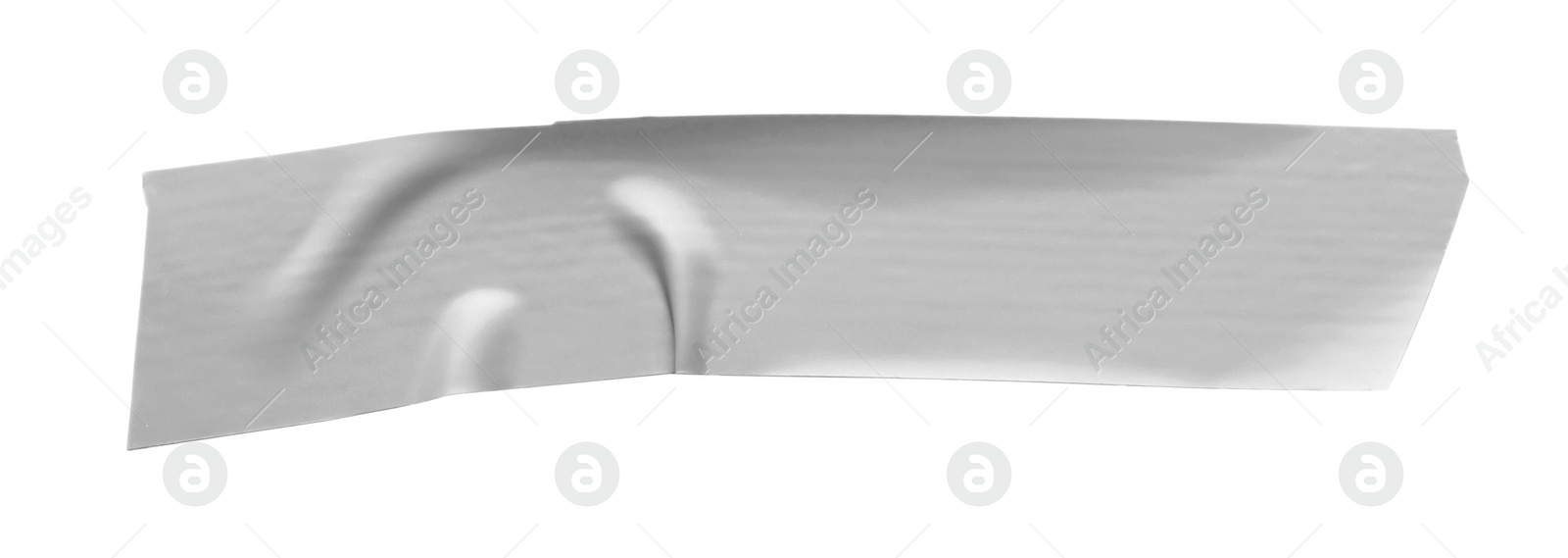 Photo of Piece of grey insulating tape isolated on white, top view