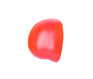 Photo of Cut red cherry tomato on white background