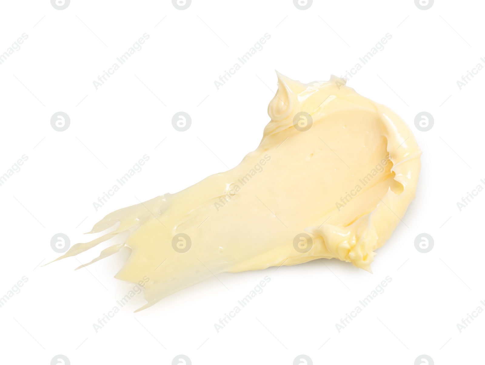 Photo of Fresh natural butter isolated on white, top view