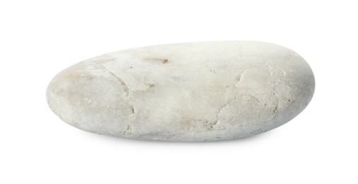 Photo of One light stone isolated on white. Sea pebble