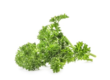 Photo of Fresh green parsley on white background