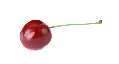 Photo of Delicious fresh ripe cherry isolated on white