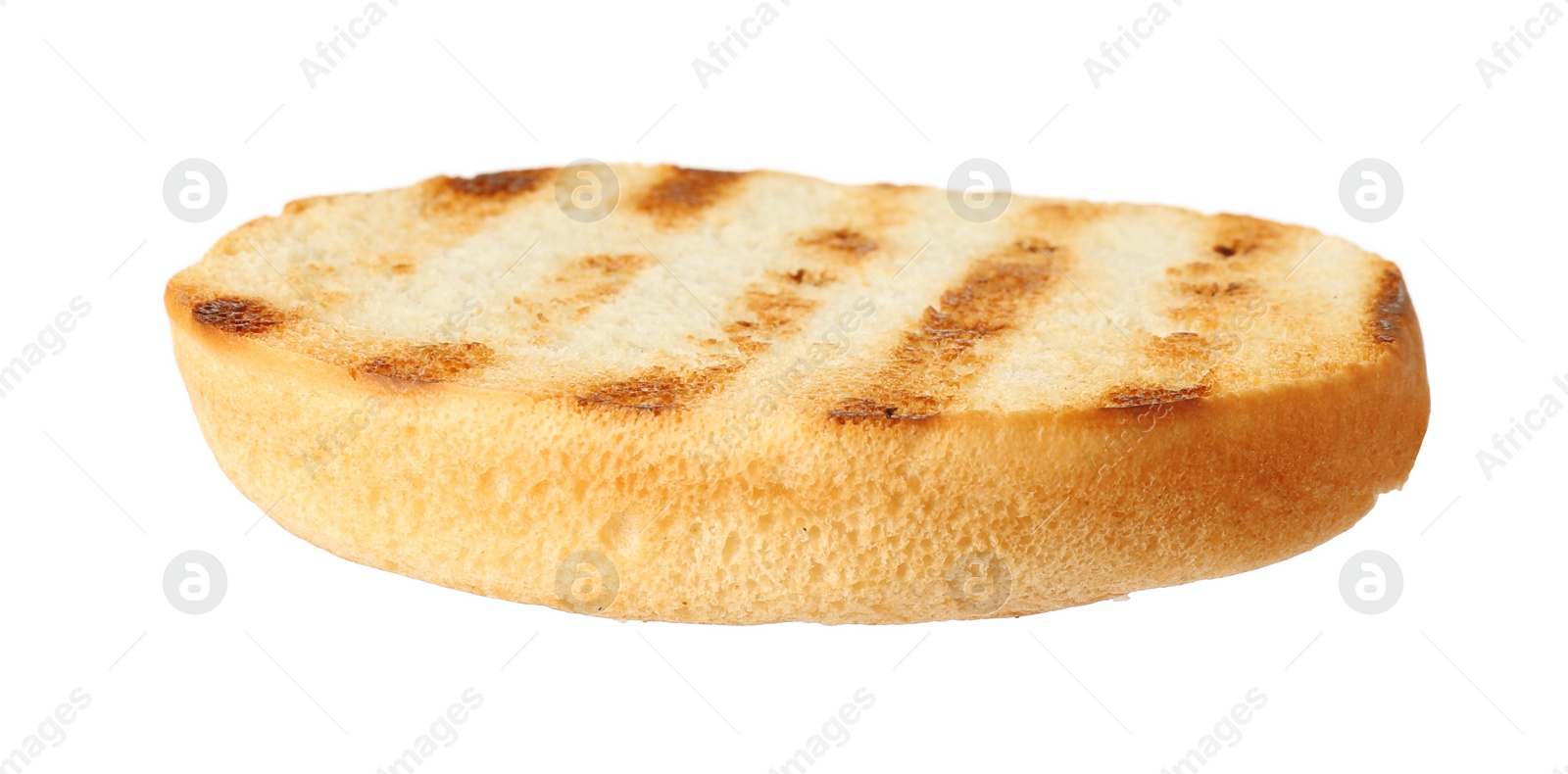 Photo of Half of grilled burger bun isolated on white