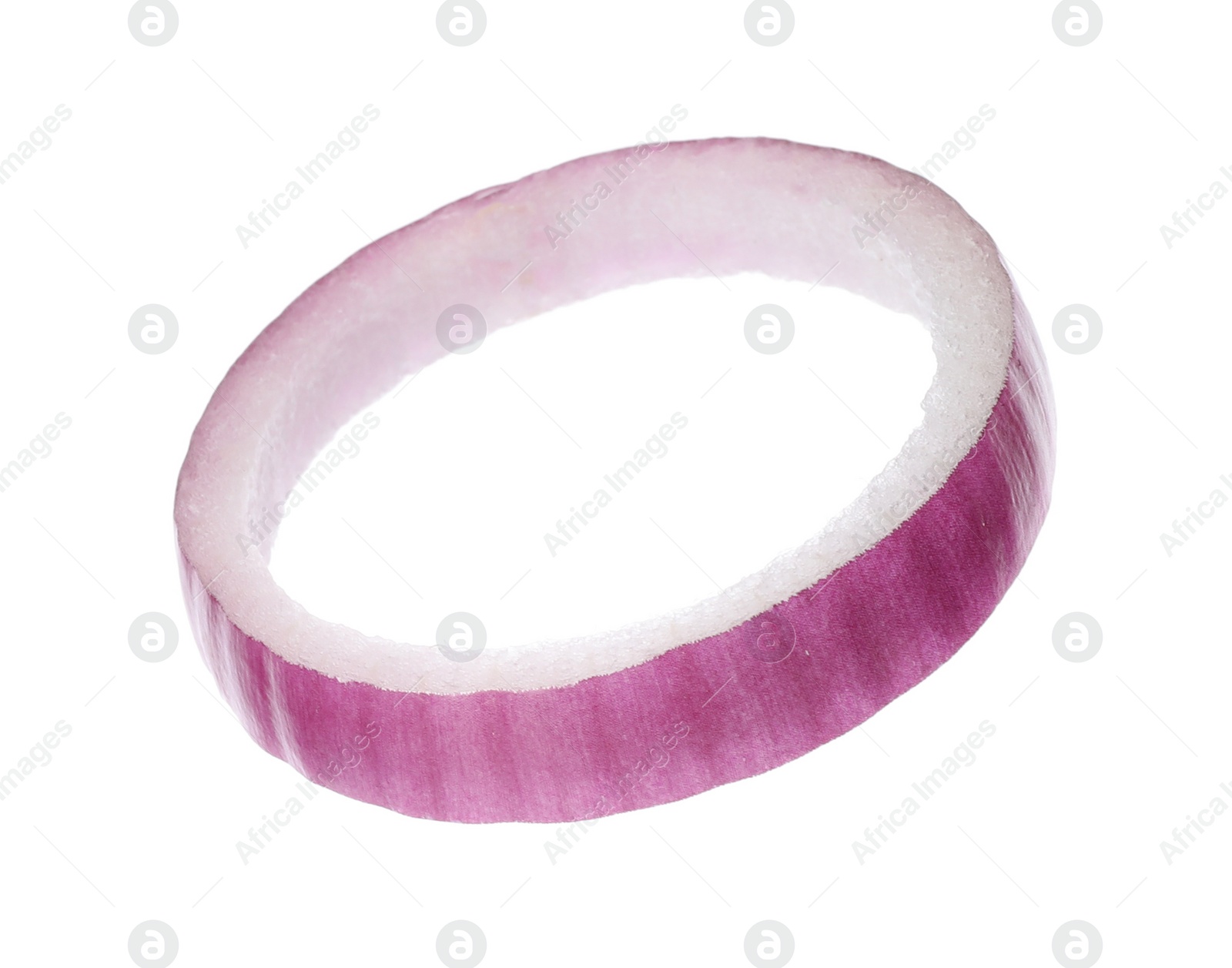 Photo of Ring of fresh red onion isolated on white