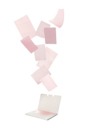 Facial oil blotting tissues on white background. Mattifying wipes