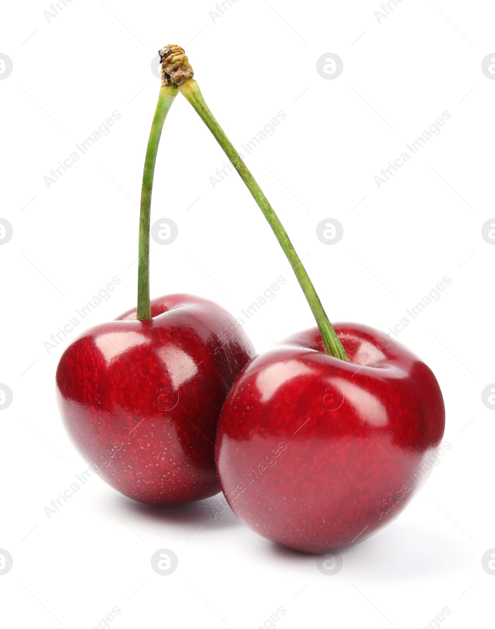 Photo of Delicious ripe sweet cherries on white background