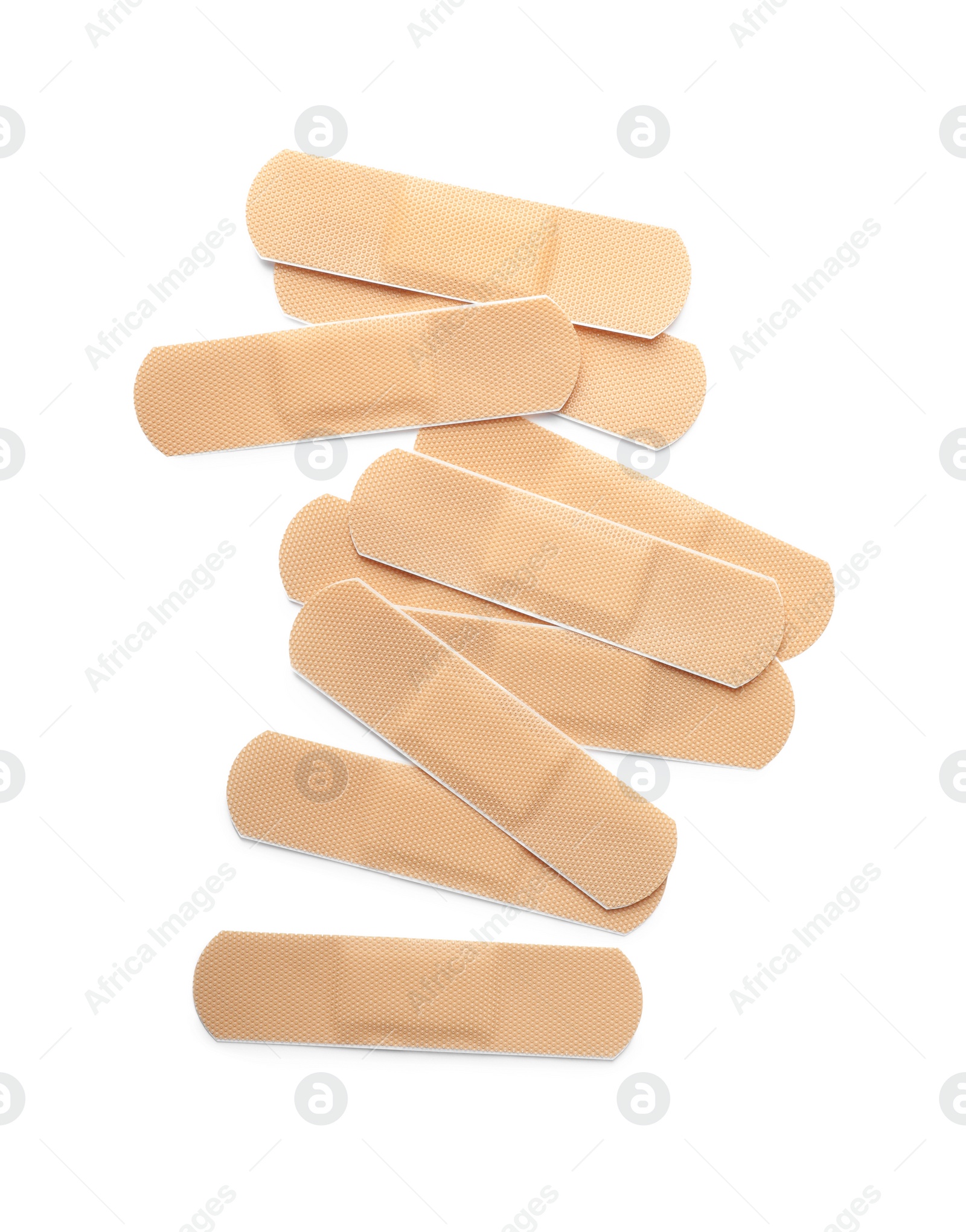 Photo of Medical sticking plasters isolated on white. First aid item