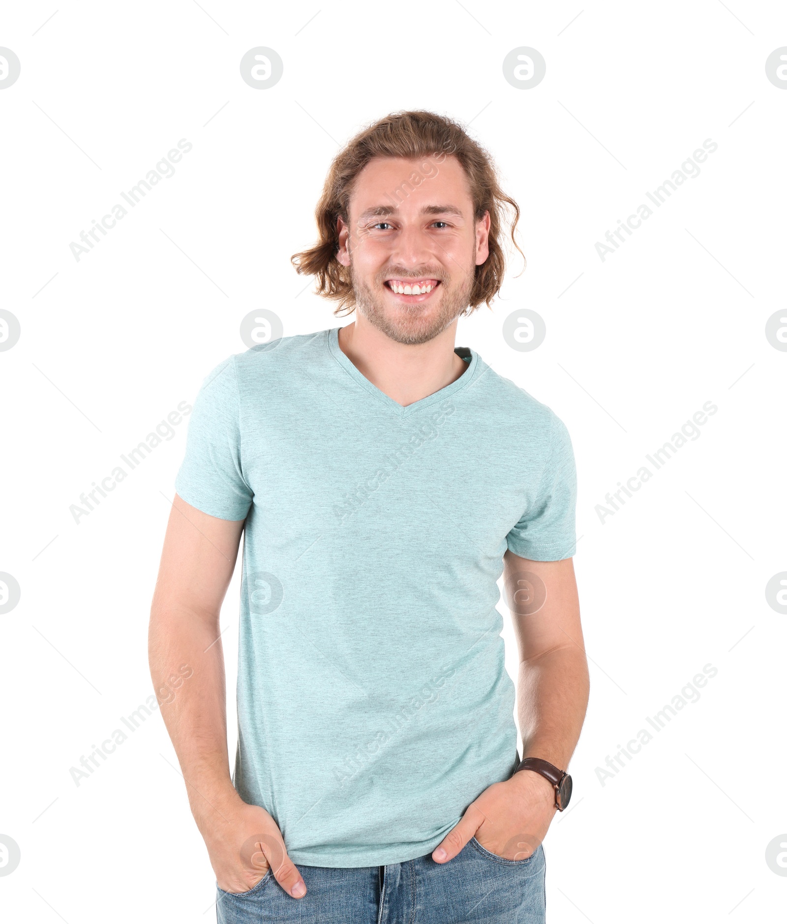 Photo of Portrait of handsome man isolated on white