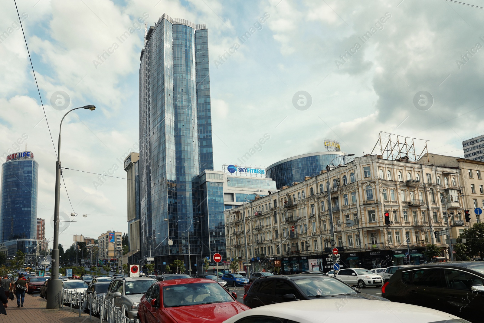 Photo of KYIV, UKRAINE - MAY 21, 2019: Beautiful view of cityscape with modern shopping malls