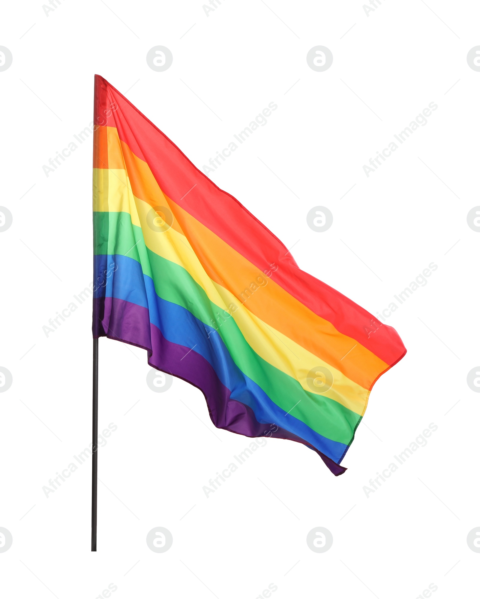 Photo of Bright rainbow LGBT flag isolated on white