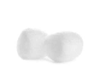 Photo of Balls of fluffy cotton on white background