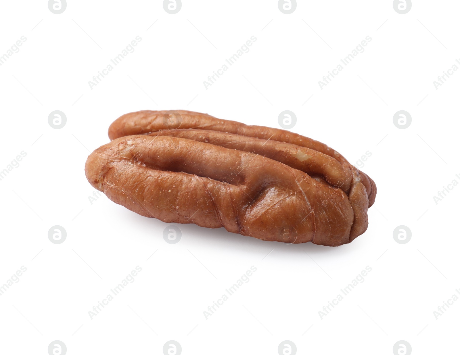 Photo of One tasty pecan nut isolated on white