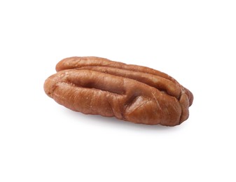 Photo of One tasty pecan nut isolated on white