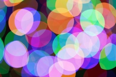 Photo of Beautiful colorful lights as background. Bokeh effect