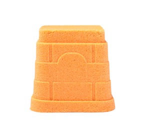 Photo of Tower made of kinetic sand on white background