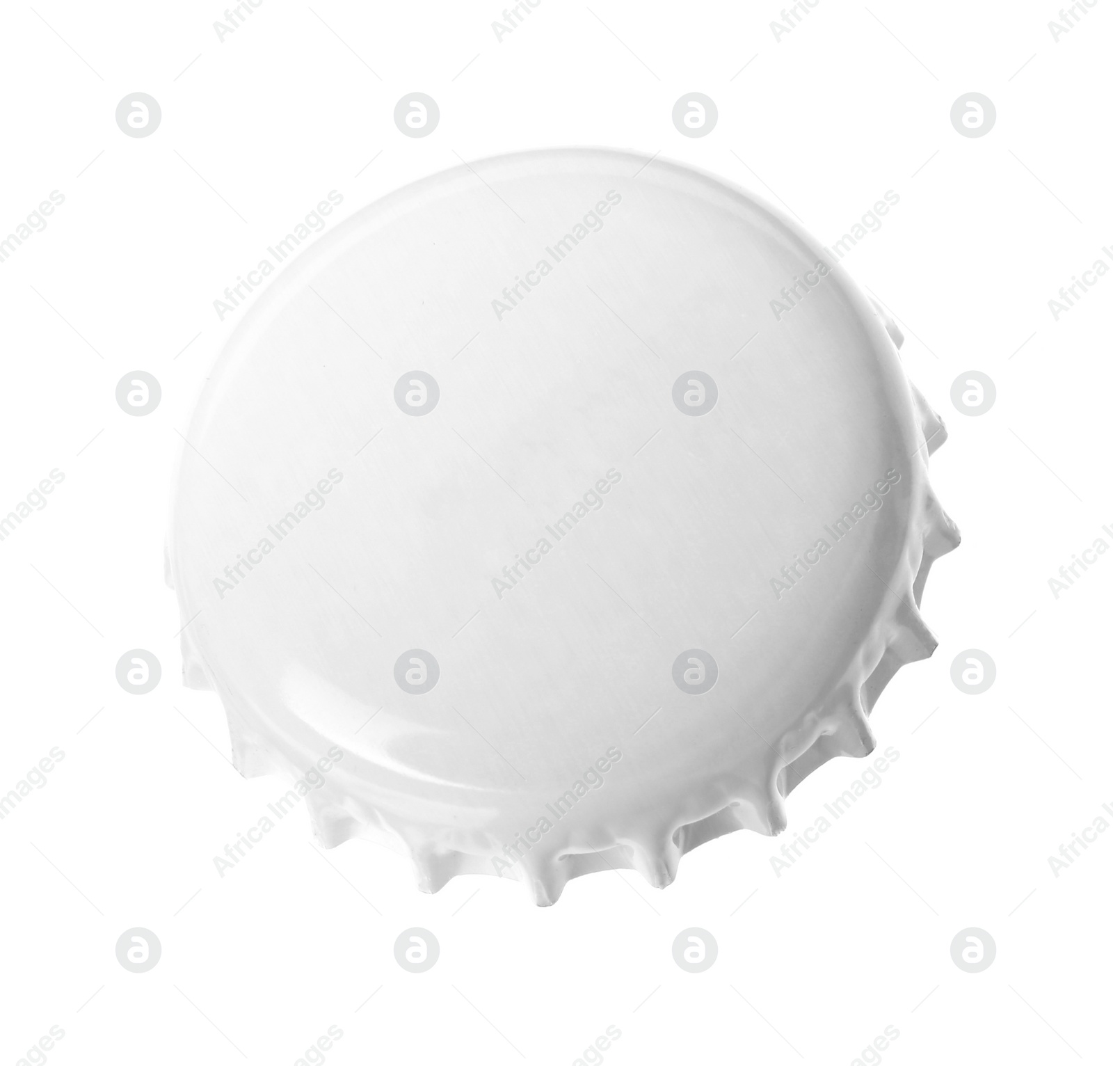 Photo of One blank beer bottle cap isolated on white