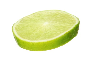 Photo of Slice of fresh lime on white background