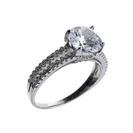 Elegant jewelry. Luxury ring isolated on white