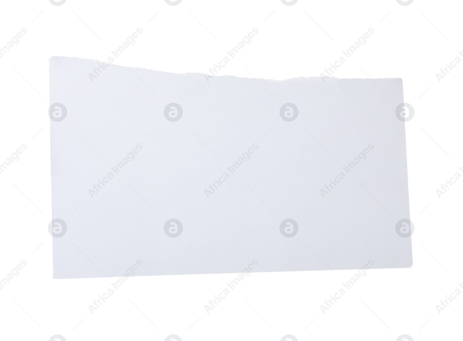 Photo of Piece of blank notebook paper isolated on white. Space for design