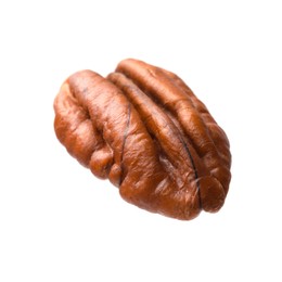 Photo of One tasty pecan nut isolated on white