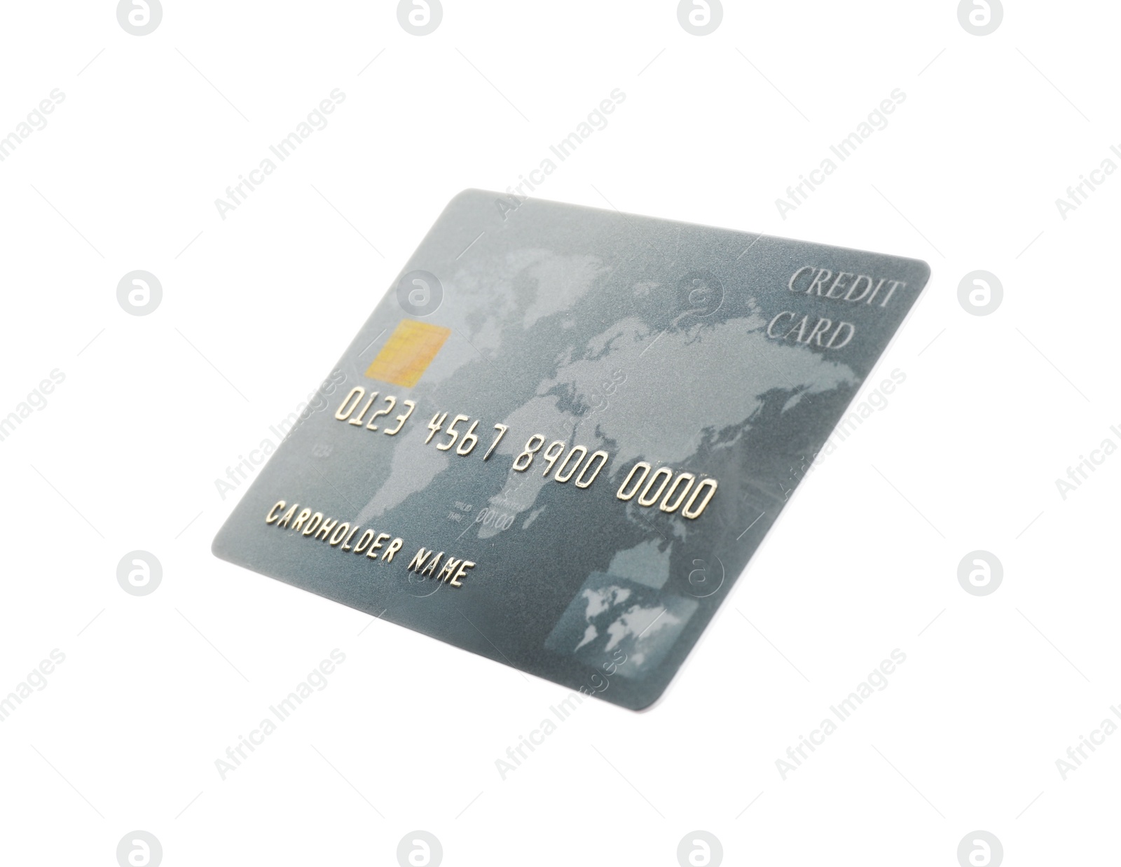 Photo of Grey plastic credit card isolated on white