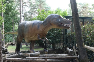 Photo of Amersfoort, the Netherlands - August 20, 2022: Tyrannosaurus rex in DierenPark outdoors