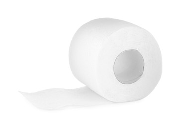 Photo of One toilet paper roll isolated on white