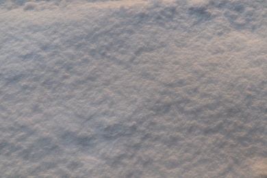 Photo of Beautiful snow as background, closeup view. Winter weather